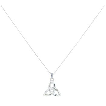 9ct White Gold Celtic Pendant And Chain 16"