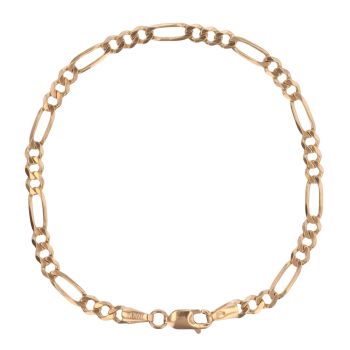 9ct Yellow Gold Figaro Bracelet 7"