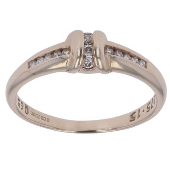 9ct Yellow Gold 0.15ct Brilliant Cut Diamond Fancy Ring
