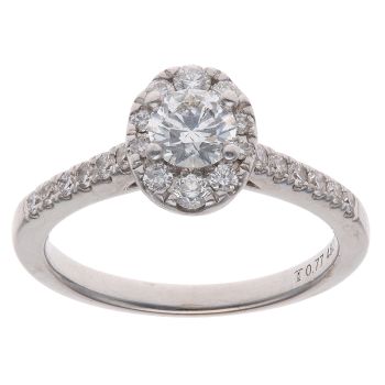 18ct White Gold 0.77ct Brilliant Cut Diamond Cluster Ring