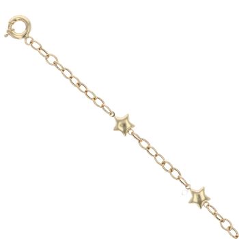 14ct Yellow Gold Star Belcher Bracelet 7.5"