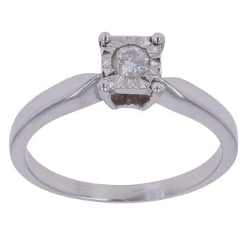9ct White Gold 0.10ct Diamond Solitaire Ring