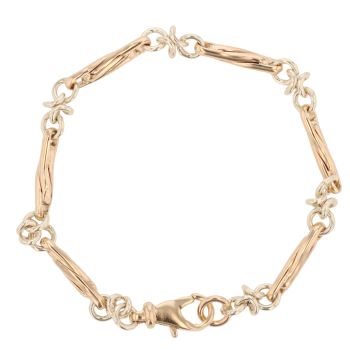 9ct Yellow and White Gold Fancy Bracelet 7"