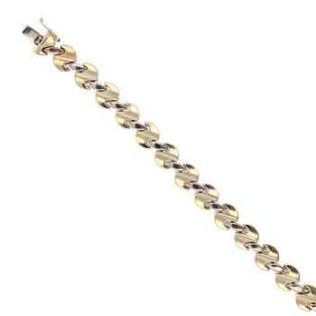 9ct Yellow And White Gold Fancy Bracelet 7"