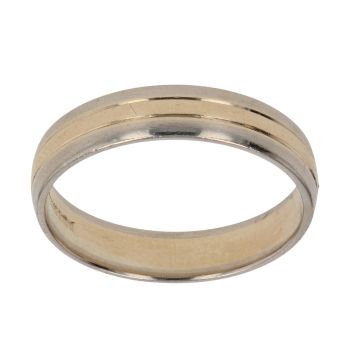 9ct Yellow and White Gold 4.9mm Wedding Band