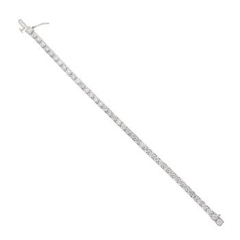 18ct White Gold 7.00ct Brilliant Cut Diamond Tennis Bracelet 6.5"