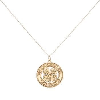 9ct Yellow Gold Celtic Football Club Pendant And Chain 18"