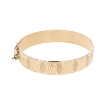9ct Yellow Gold Patterned Bangle