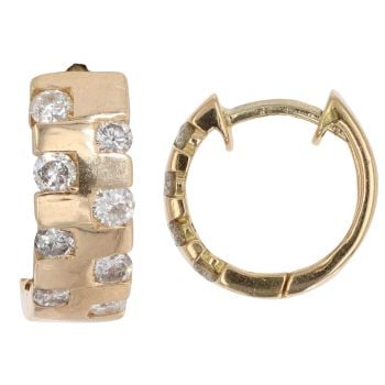 18ct Yellow Gold 0.30ct Brilliant Cut Diamond Hoop Earrings