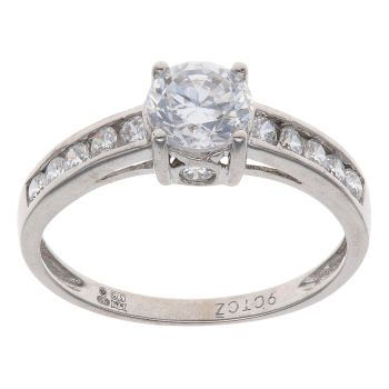 9ct White Gold Cubic Zirconia Solitaire Ring