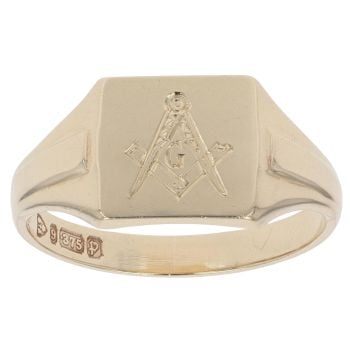 9ct Yellow Gold Masonic Signet Ring