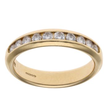 18ct Yellow Gold 0.40ct Brilliant Cut Diamond Half Eternity Ring
