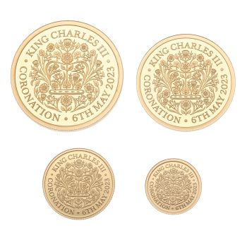 2023 Charles III Ascension Island Coronation Deluxe Sovereign Coin Set of 2 Boxed with Proof