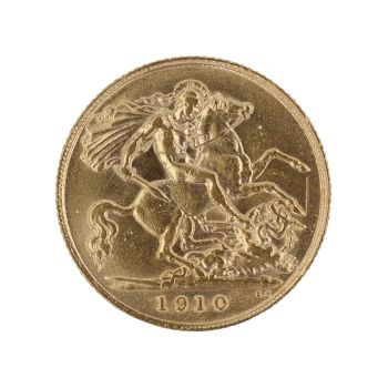 1910 Edward VII Large Head UK Half Sovereign Coin