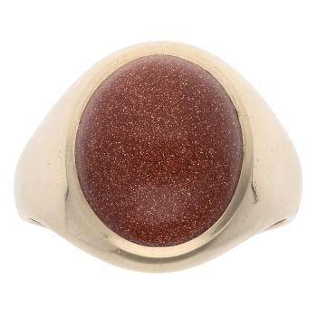 9ct Yellow Gold Goldstone Signet Ring