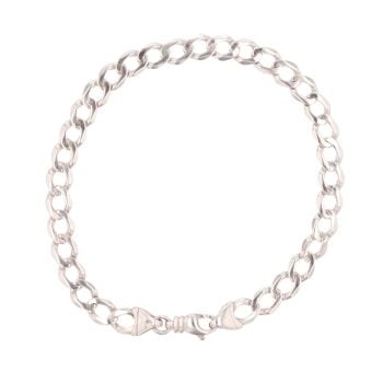 9ct White Gold Curb Bracelet 9"