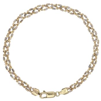 9ct Yellow and White Gold Fancy Bracelet 7"