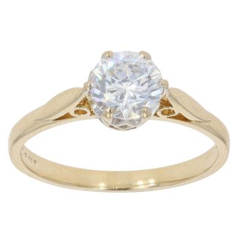 14ct Yellow Gold Cubic Zirconia Solitaire Ring