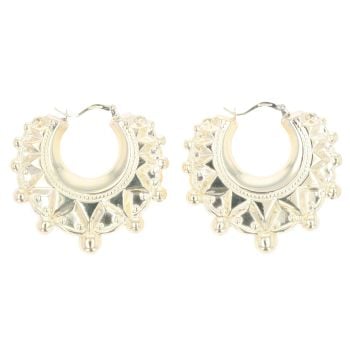 9ct Yellow Gold Gypsy Creole Earrings