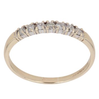 9ct Yellow Gold 0.20ct Brilliant Cut Diamond Half Eternity Ring