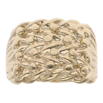9ct Yellow Gold Four Row Keeper Ring