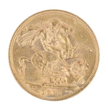 1912 George V Large Head UK Full Sovereign Coin