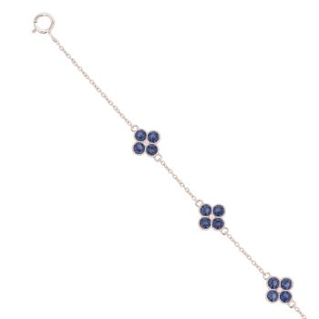 9ct White Gold 0.06ct Diamond And Created Sapphire 7"