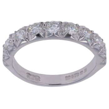18ct Yellow Gold 0.90ct Brilliant Cut Diamond Half Eternity Ring