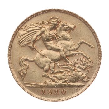 1910 Edward VII Large Head UK Half Sovereign Coin