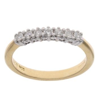 18ct Yellow Gold 0.25ct Brilliant Cut Diamond Half Eternity Ring