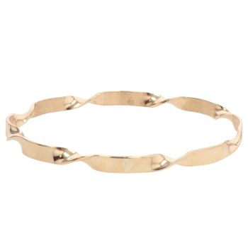 9ct Yellow Gold Patterned Twist Bangle