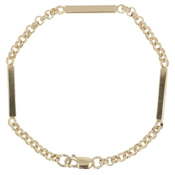 9ct Yellow Gold Belcher Bar Fancy Bracelet 7.5"