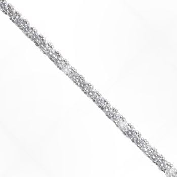 Lab Grown 9ct White Gold 3.00ct Diamond Tennis Bracelet 7"