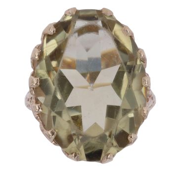 9ct Yellow Gold Citrine Large Stone Ring