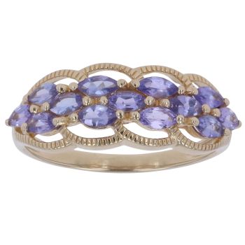 9ct Yellow Gold Amethyst Fancy Ring