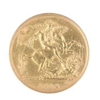 1914 George V Half Sovereign Coin