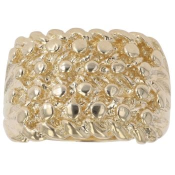 9ct Yellow Gold Four Row Keeper Ring