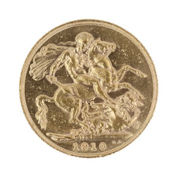 1910 Edward VII Large Head UK Full Sovereign Coin