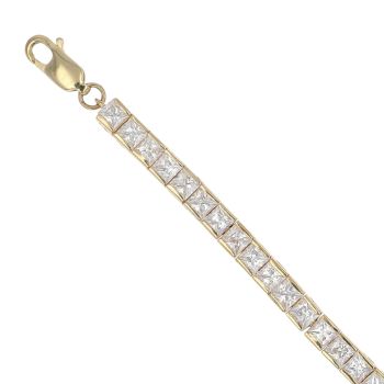 9ct Yellow Gold Cubic Zirconia Tennis Bracelet 7.5"