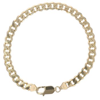9ct Yellow Gold Curb Bracelet 8"