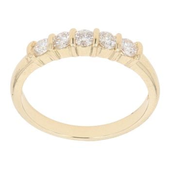 18ct Yellow Gold 0.50ct Brilliant Cut Diamond Five Stone Ring