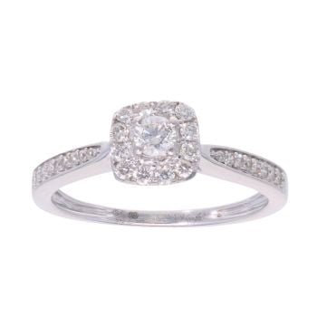 9ct White Gold 0.25ct Diamond Cluster Ring