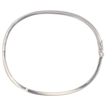 9ct White Gold 0.65ct Brilliant Cut Diamond Two Row Bangle