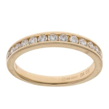 18ct Yellow Gold 0.50ct Brilliant Cut Diamond Half Eternity Ring