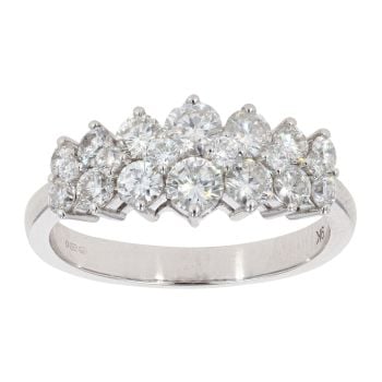 9ct White Gold 1.24cts Diamond 2 Row Ring by Anya Belle