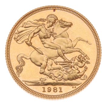 1981 Elizabeth II Decimal Portrait UK Full Sovereign Coin