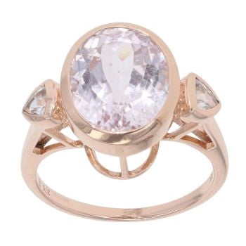 9ct Rose Gold Cubic Zirconia and Pink Gemstone Dress Ring