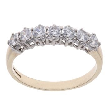 9ct Yellow Gold Cubic Zirconia Half Eternity Ring