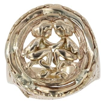 9ct Yellow Gold Gemini Signet Ring