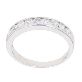 18ct White Gold 0.70ct Brilliant Cut Diamond Half Eternity Ring